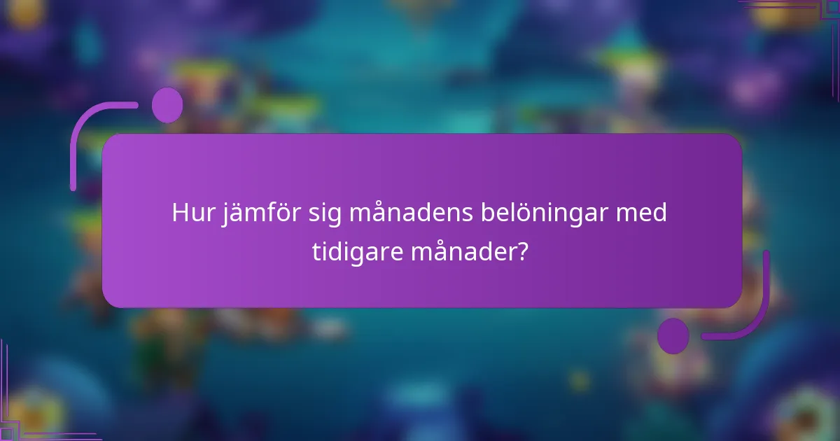 Hur jämför sig månadens belöningar med tidigare månader?